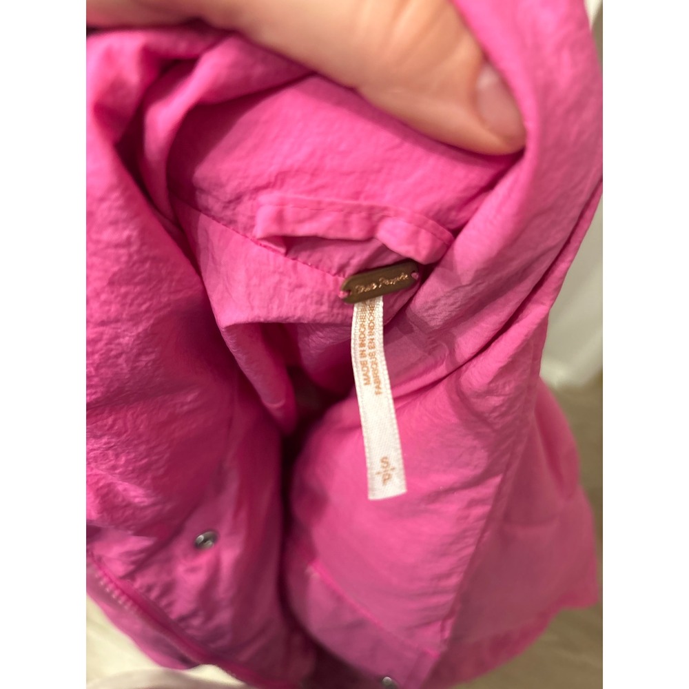 Free People Hot Shot Puffer Jacket Pink Cropped Quilted Zip Up Size Small - Picture 11 of 11